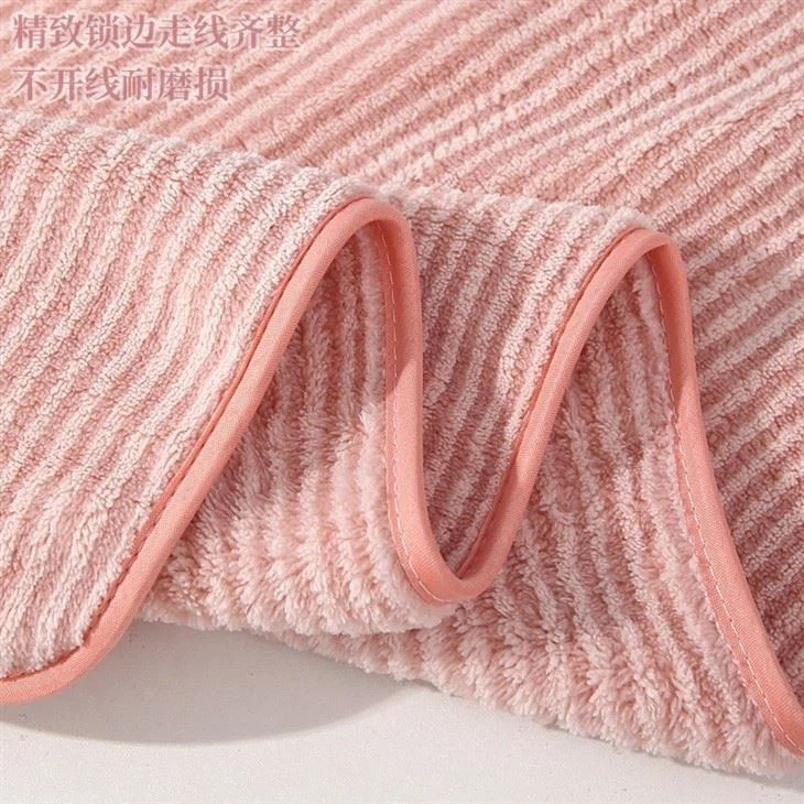 Wholesale Warp Knitted Coral Velvet Fine Strip Towel Absorbent Quick Drying Household Hook Face Towel Hand Towel Face Towel