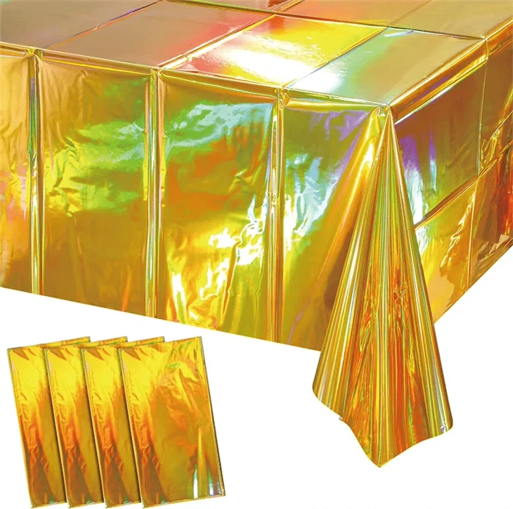 PE Disposable Laser Tablecloth Wedding Decor